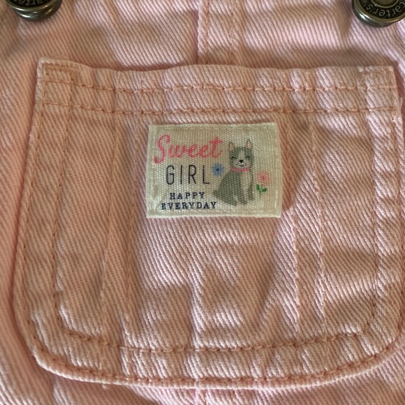 Carter’s Baby Pink Denim Overalls 9 months - Picture 4 of 7